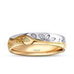 His and Hers Patterned Gold Wedding Band Set