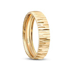His and Hers Patterned Gold Wedding Band Set