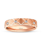 His and Hers Quilted Gold Wedding Band Set