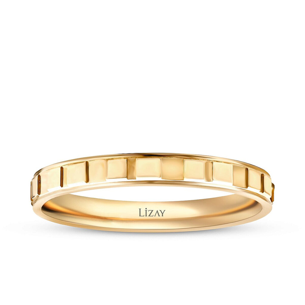 His and Hers Gold Wedding Band Set with Stones