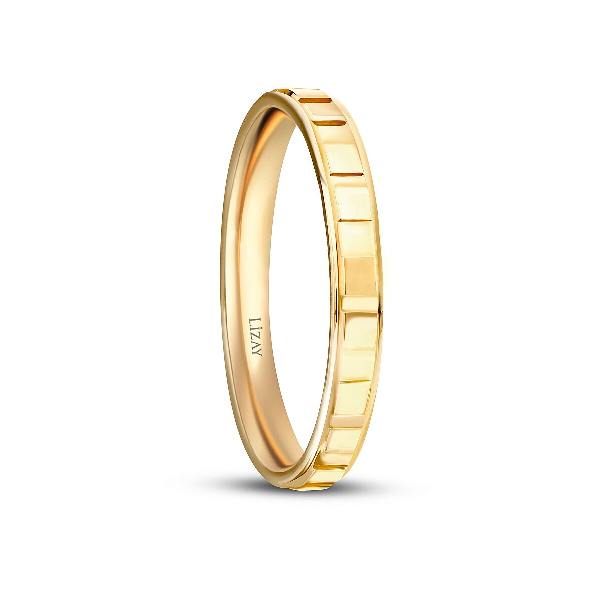 His and Hers Gold Wedding Band Set with Stones