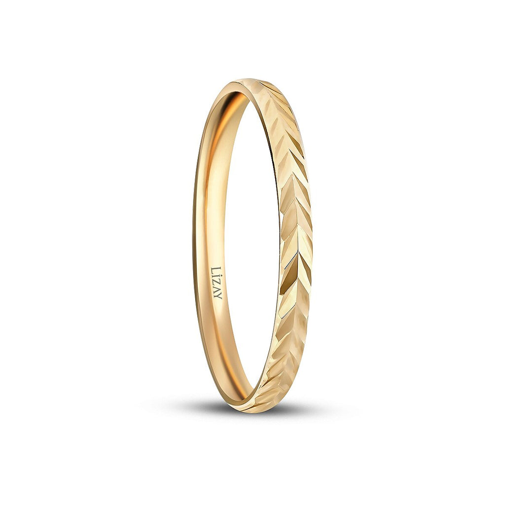 His and Hers Patterned Gold Wedding Band Set