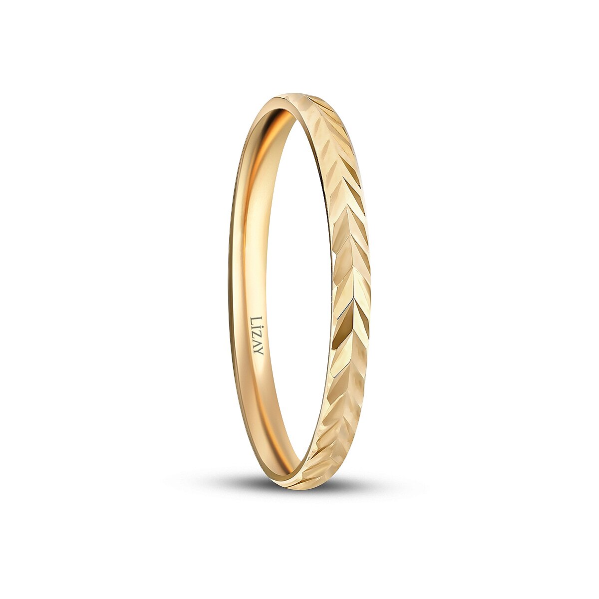 His and Hers Patterned Gold Wedding Band Set