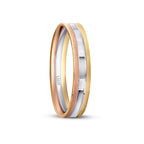His and Hers Tri-Color Gold Wedding Band Set