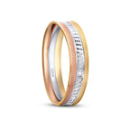 His and Hers Tri-Color Gold Wedding Band Set