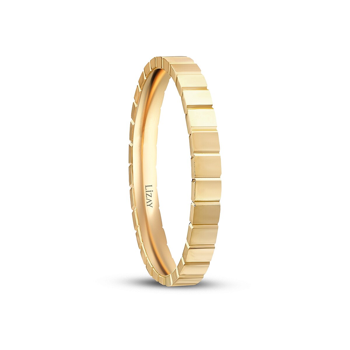 His and Hers Patterned Gold Wedding Band Set
