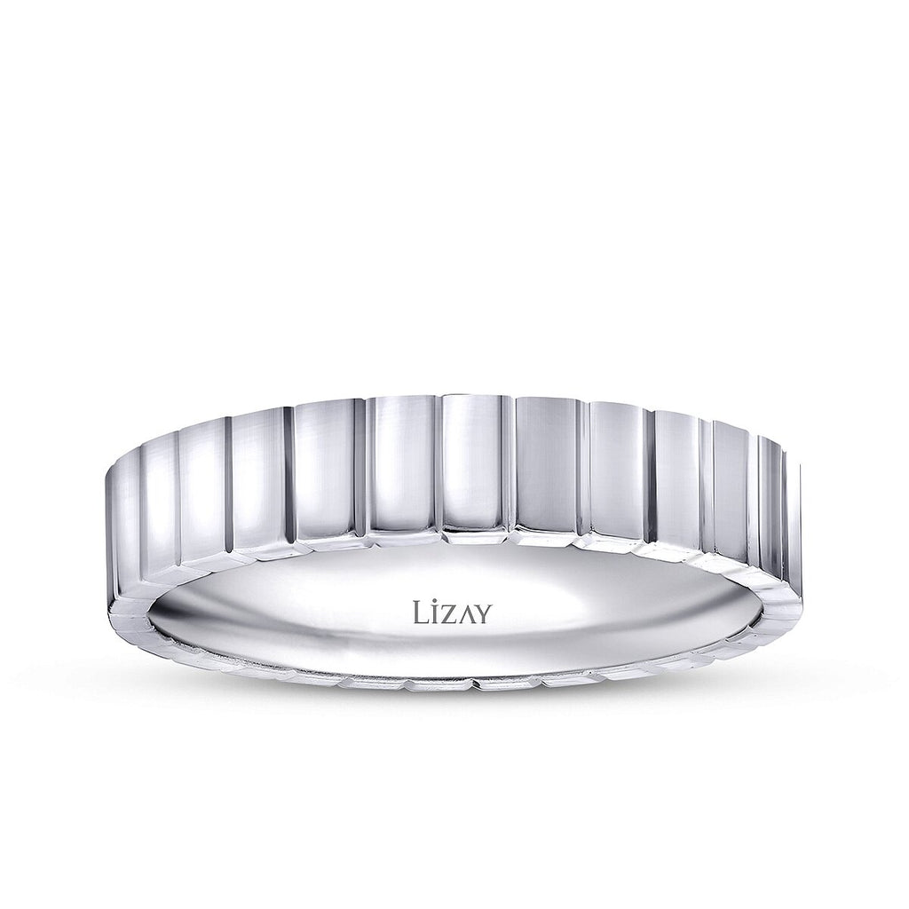 His and Hers Patterned Gold Wedding Band Set