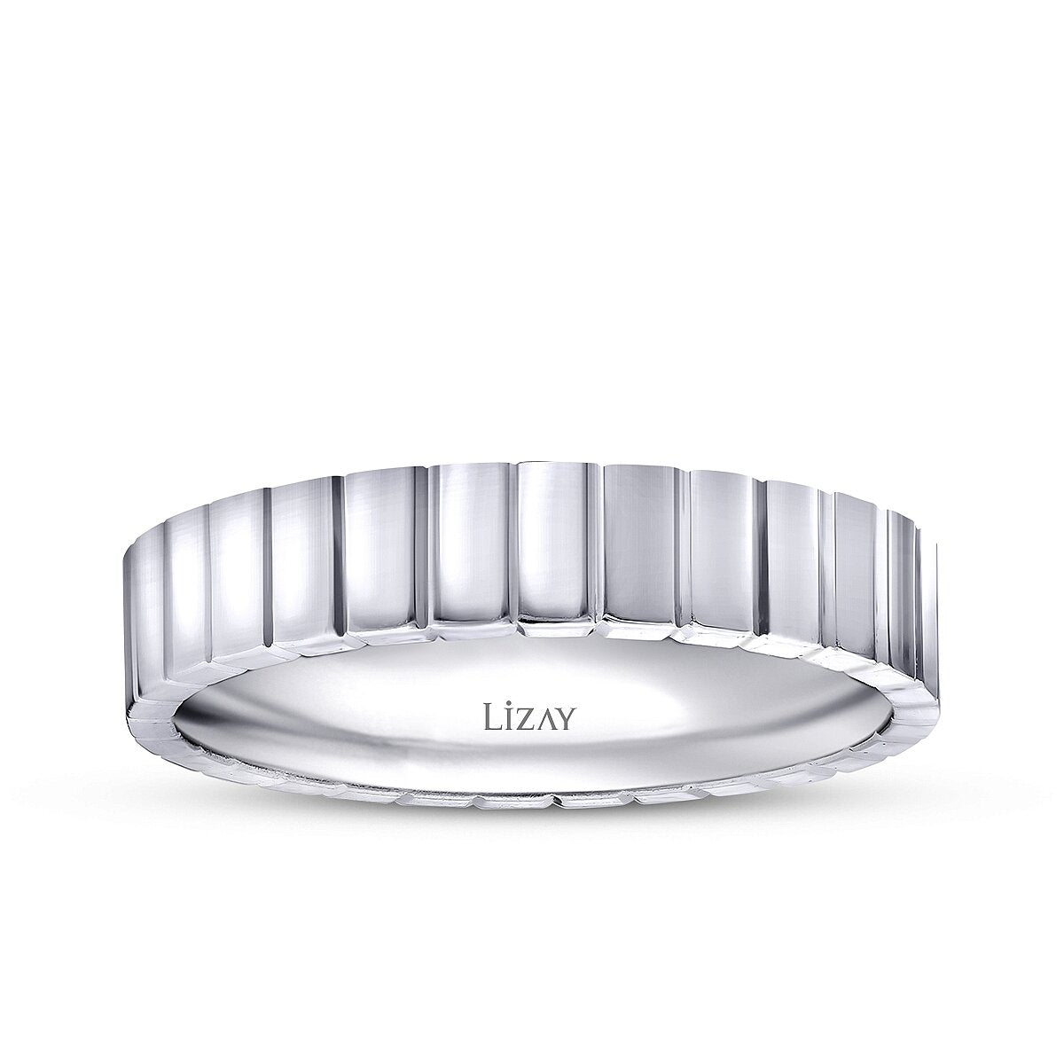 His and Hers Patterned Gold Wedding Band Set