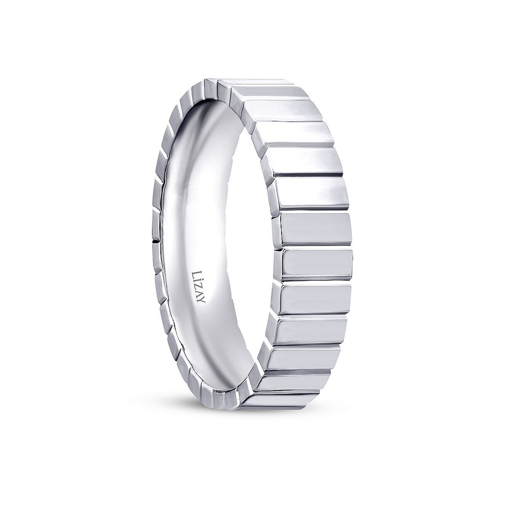 His and Hers Patterned Gold Wedding Band Set