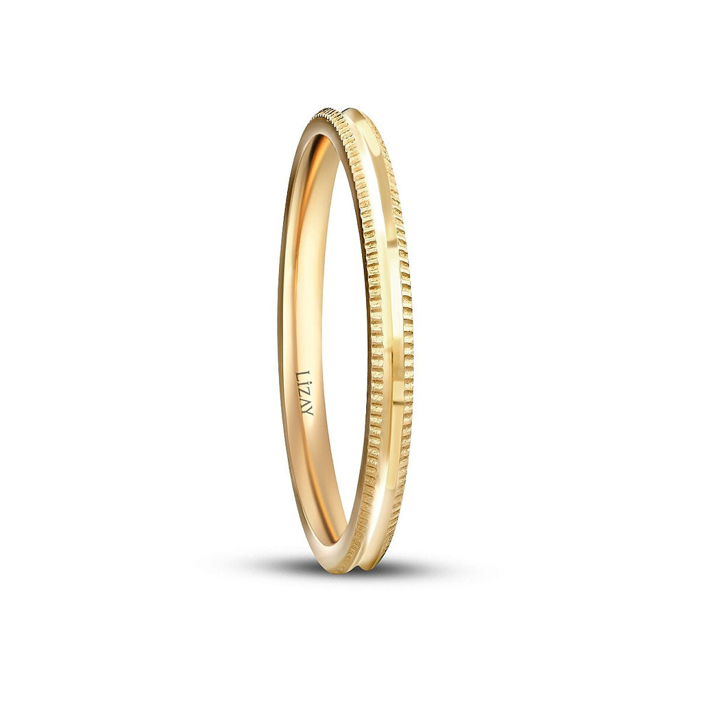 His and Hers Diamond-Cut Gold Wedding Band Set