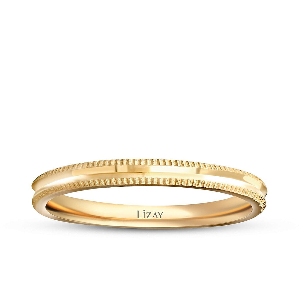 His and Hers Diamond-Cut Gold Wedding Band Set