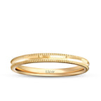 His and Hers Diamond-Cut Gold Wedding Band Set