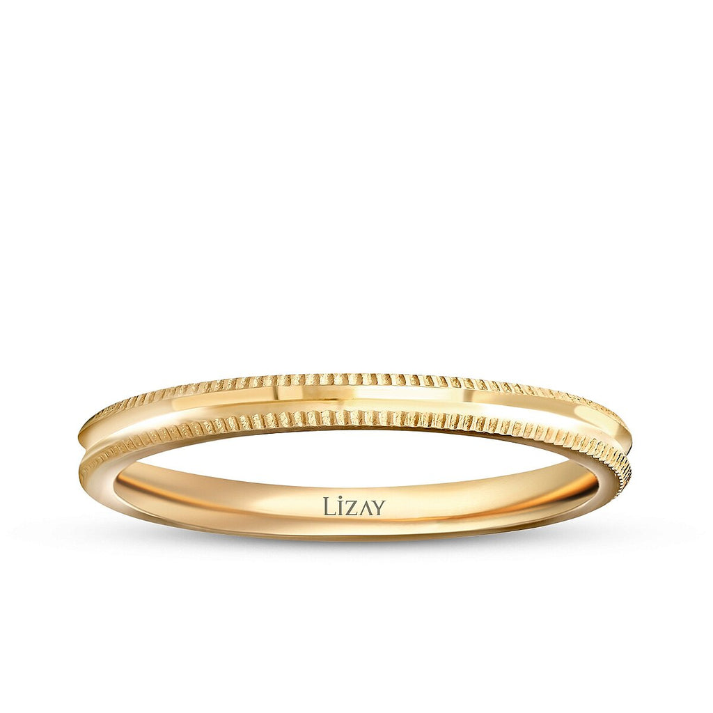 His and Hers Diamond-Cut Gold Wedding Band Set