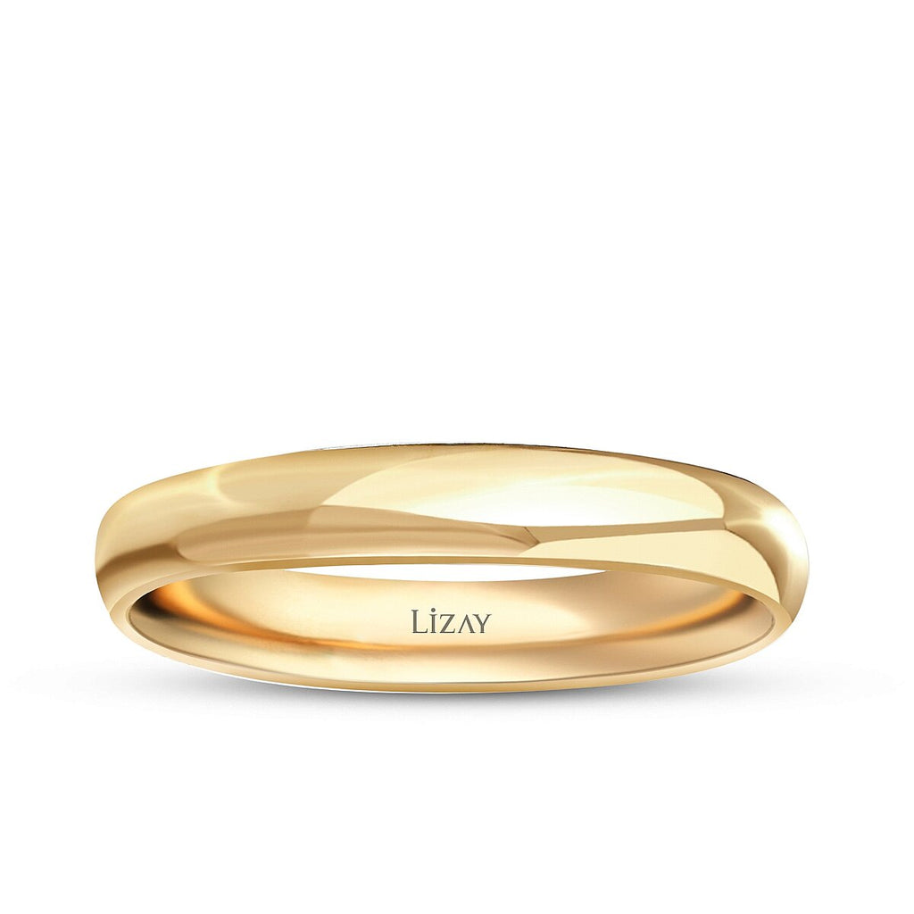 His and Hers 4mm Domed Gold Wedding Band Set