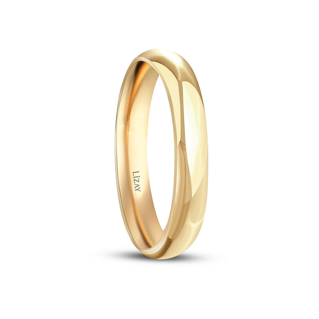 His and Hers 4mm Domed Gold Wedding Band Set