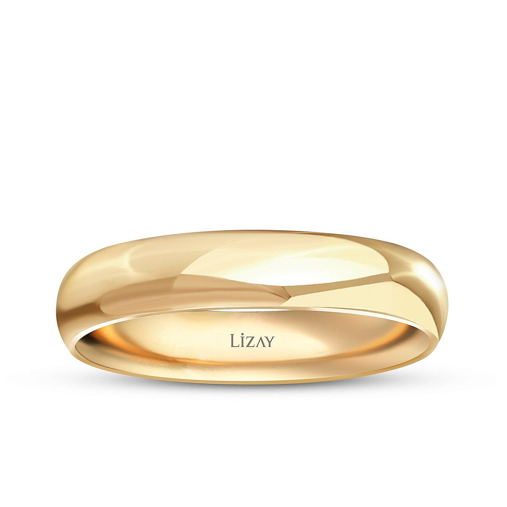 His and Hers 5mm Domed Gold Wedding Band Set