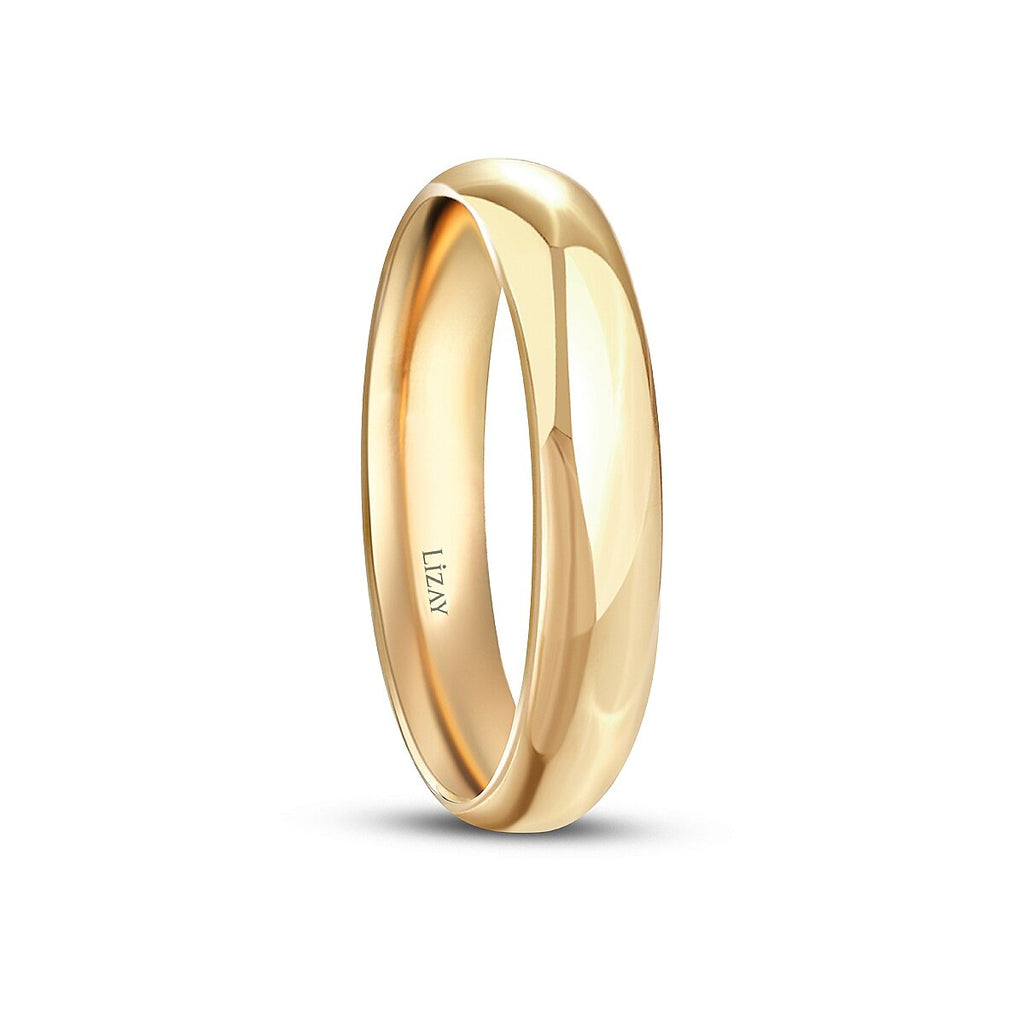 His and Hers 5mm Domed Gold Wedding Band Set