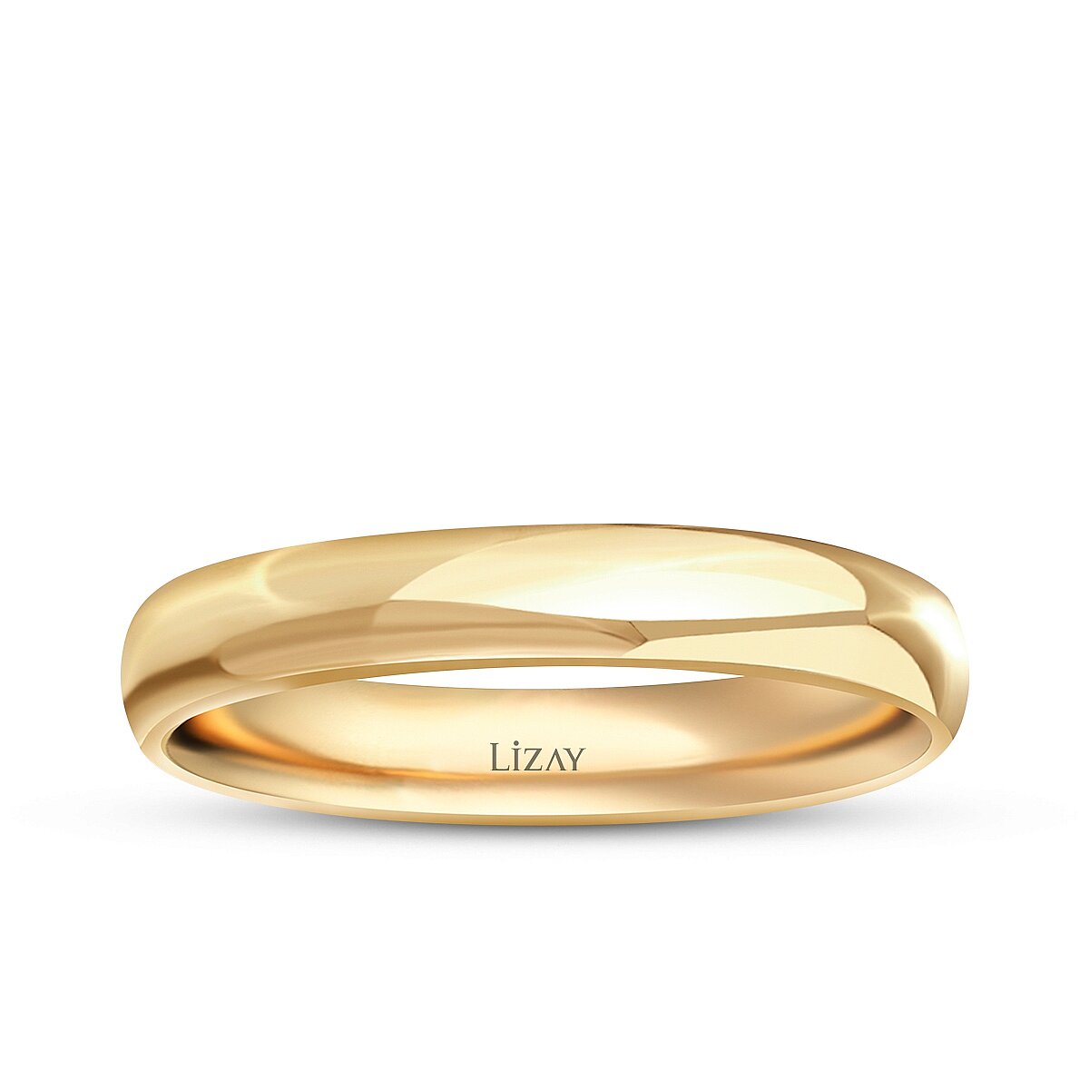 His and Hers 3mm Domed Gold Wedding Band Set