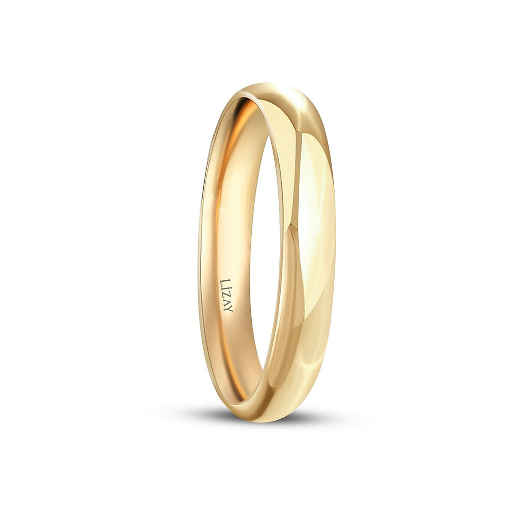 His and Hers 3mm Domed Gold Wedding Band Set
