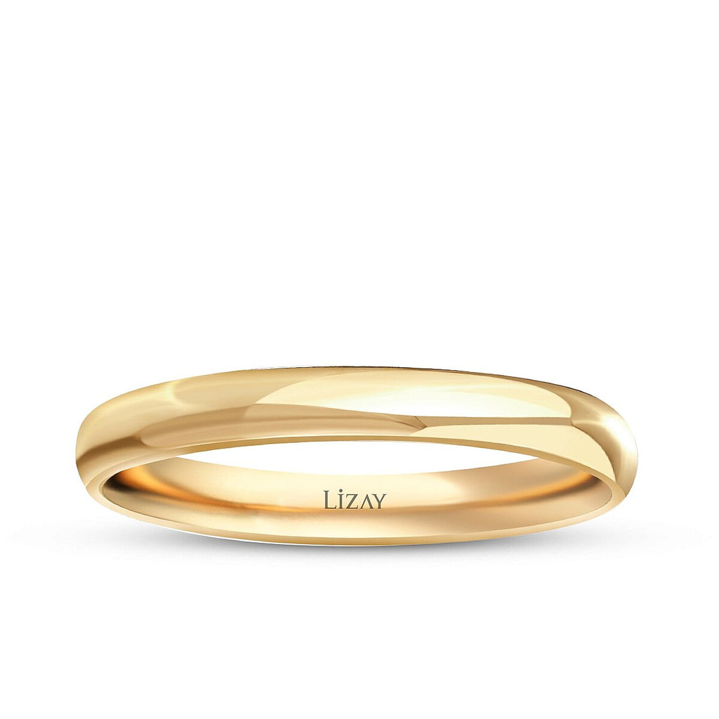 His and Hers 3mm Domed Gold Wedding Band Set