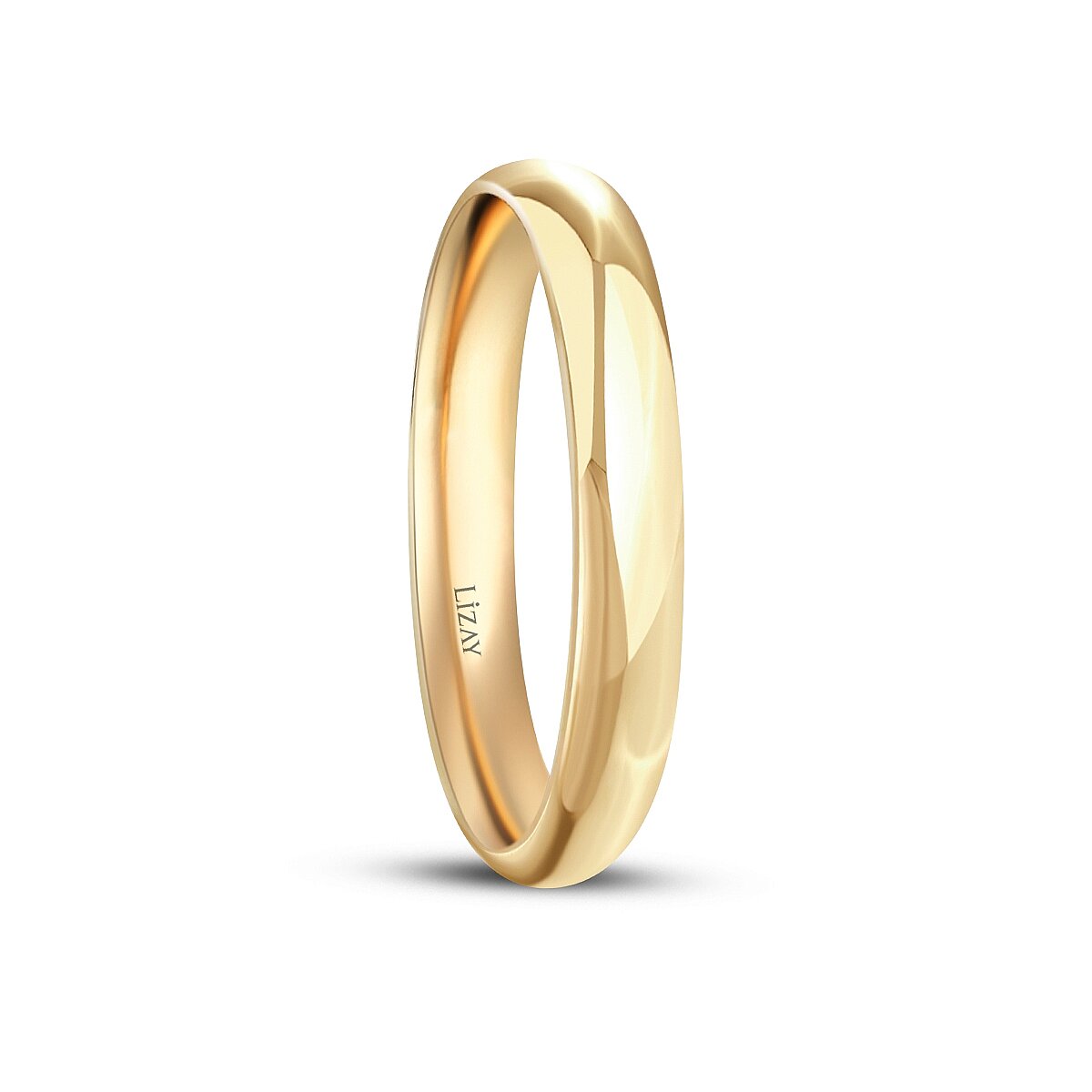 His and Hers 3mm Domed Gold Wedding Band Set