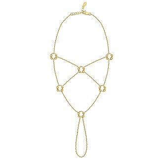 Gold Ball Bead Mesh Shahmeran Bracelet