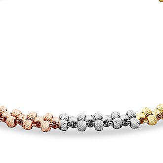 Gold Three-Tone Ball Bead Bracelet