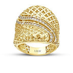 Gold River of Sparkle Statement Ring