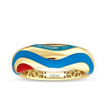 Gold Blue Enamel Ring