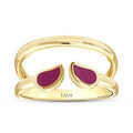 Gold Pink Touch Statement Ring