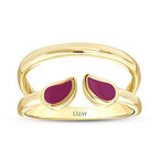 Gold Pink Touch Statement Ring
