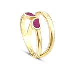 Gold Pink Touch Statement Ring