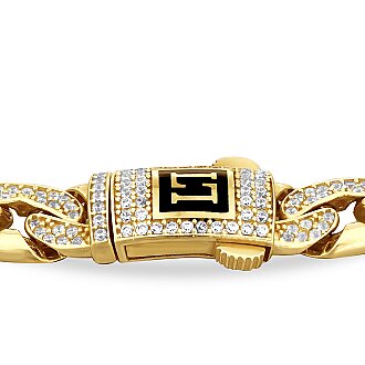Gold Accented Curb Chain Bracelet