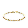 Gold White Enamel Cylinder Bracelet