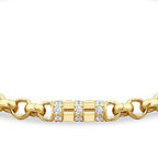 Gold White Enamel Cylinder Bracelet