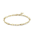 Gold Oval Rhythm Cuff Bracelet