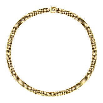 Gold Mesh Pattern Choker Necklace