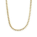 Gold Accented Wheat Pattern Choker Necklace