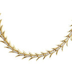 Gold Accented Wheat Pattern Choker Necklace