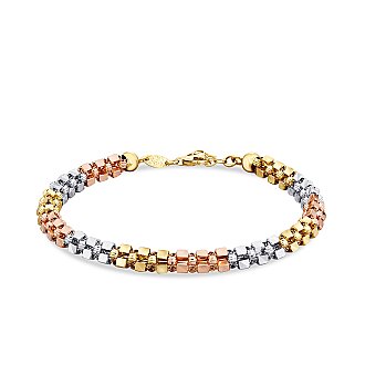 Gold Three-Tone Sparkle Bracelet