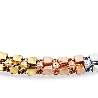 Gold Three-Tone Sparkle Bracelet