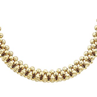 Gold Ball Bead Braided Choker Necklace