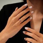 Gold Pink Touch Statement Ring