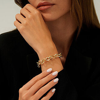 Gold Square Link Chain Bracelet
