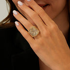 Gold River of Sparkle Statement Ring