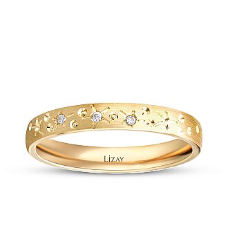 Gold Accented Women's Wedding Band