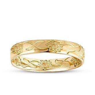 Gold Patterned Men's Wedding Band