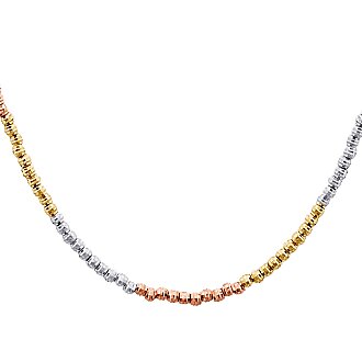 Gold Multi-Color Ball Bead Chain Necklace
