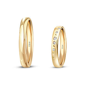 His and Hers Elegant Gold Wedding Band Set