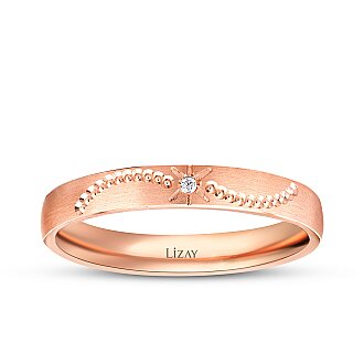 His and Hers Accented Rose Gold Wedding Band Set